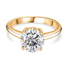 Moissanit Ring 925 Silber 750 Gelbgold Vermeil (Größe 18.00) ca. 1,73 ct