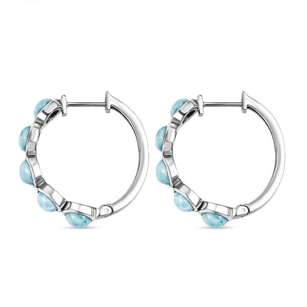 Larimar-Creolen, 925 Silber platiniert ca. 6,70 ct image number 4