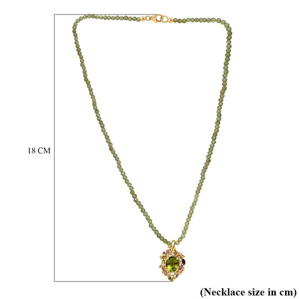 Peridot und Multi-Edelstein-Anh&auml;nger mit 45cm Kette - 23,84 ct. image number 6