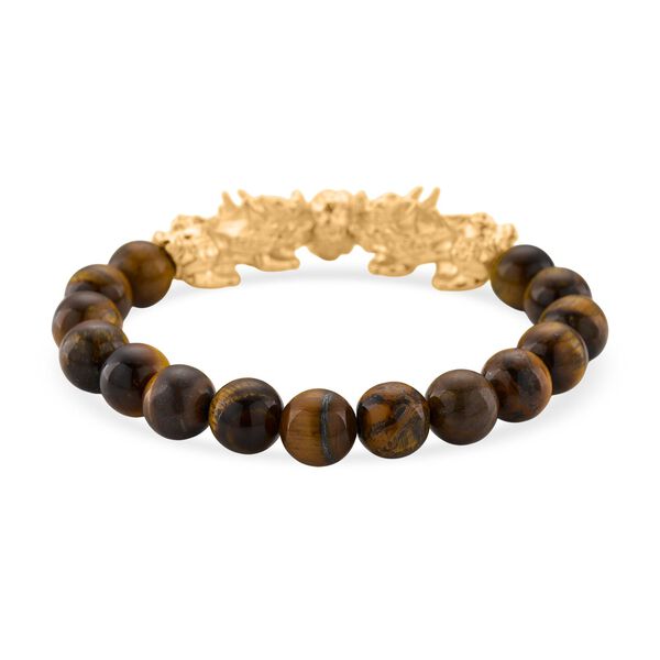 Tigerauge Armband, flexibel, vergoldet ca. 150,00 ct. image number 2