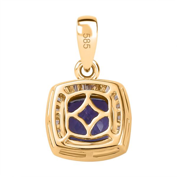 AAA Tansanit und Diamant Anh&auml;nger in 585 Gelbgold - 1,59 ct. image number 6