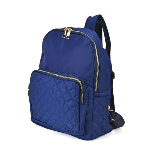 Nylon-Rucksack mit Smartem Ordnungssystem, wasserabweisendem Nylon, verstellbaren Schultergurten, Gr&ouml;&szlig;e: 24x10x33cm, Blau