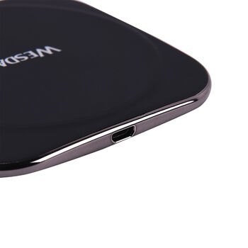 WESDAR superschlankes kabelloses Schnellladeger&auml;t, Gr&ouml;&szlig;e 10x10x1 cm, Schwarz