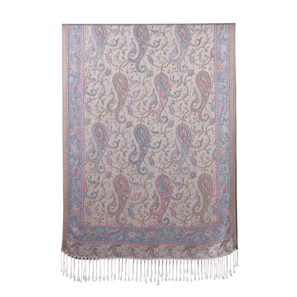 Schal mit Paisley-Muster und Fransen, 70x180cm, Beige image number 2