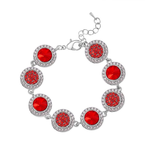 2er Set - Roter Kristall Armband und Ohrringe image number 3