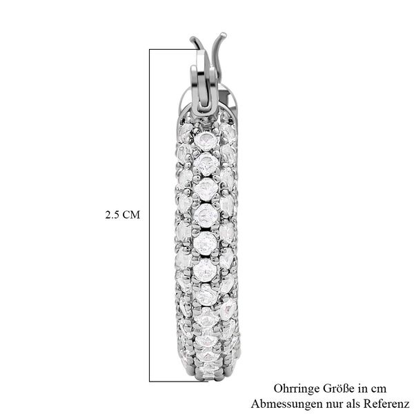 Weiße Zirkonia-Creolen, Messing ca. 15.00 ct image number 5