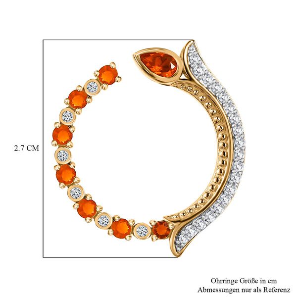 AA Salamanca Feueropal und Zirkon Ohrringe - 1,43 ct. image number 6