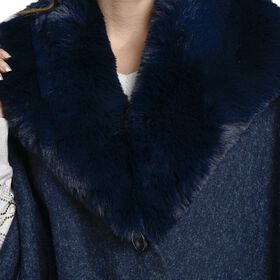 TAMSY Kunstfell Kimono, Einheitsgr&ouml;&szlig;e Dunkelblau