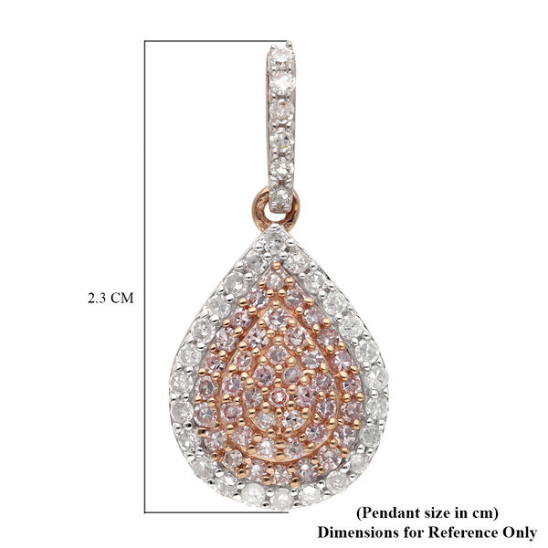 Nat&uuml;rlicher Rosa Diamant und Wei&szlig;er Diamant zertifiziert I1-I2 Anh&auml;nger 585 Ros&eacute;gold ca. 0,50 ct image number 6
