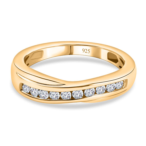 Wei&szlig;er Diamant P Ring 925 Silber Vermeil YG ca. 0,25 ct. image number 0