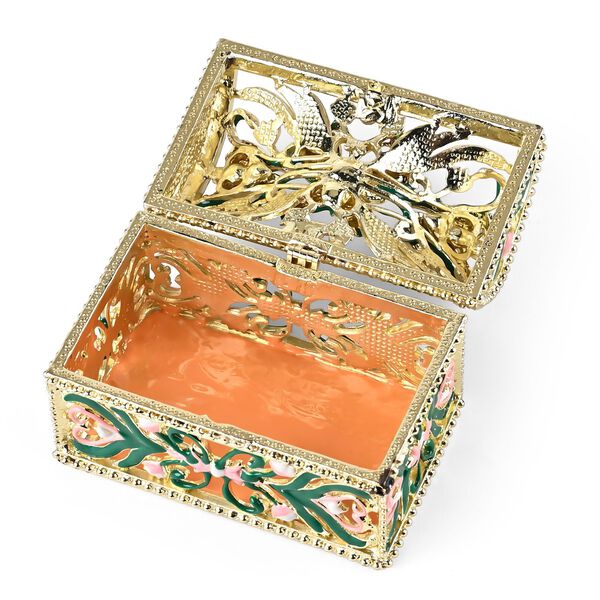 Dekorative Aufbewahrungsbox in rechteckiger Emaille-Form, 8,5x5,5x6cm, Mehrfarbig image number 4