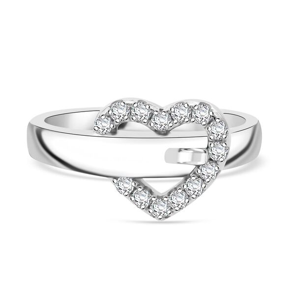 LUSTRO STELLA weißer Zirkonia Herzring image number 0