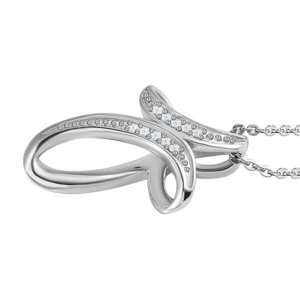 Wei&szlig;er Diamant Anh&auml;nger mit Kette, 925 Silber platiniert image number 4