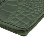 RFID-geschützte Brieftasche aus 100% echtem Leder mit Kroko-Prägung und abnehmbarem Trageschlaufe, dunkel grün image number 8