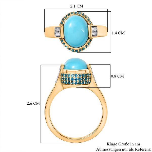 D&rsquo;joy AA Sleeping Beauty T&uuml;rkis, Neon Apatit und Moissanit Ring - 2,67 ct. image number 6