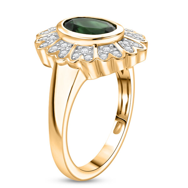Nat&uuml;rlicher Chromdiopsid und Zirkon-Ring - 1,53 ct. image number 5