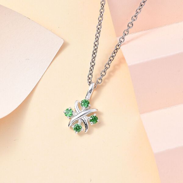 Designer Inspiriert XOXO Grüner Zirkonia Schmuckset 925 Silber und Edelstahl image number 2