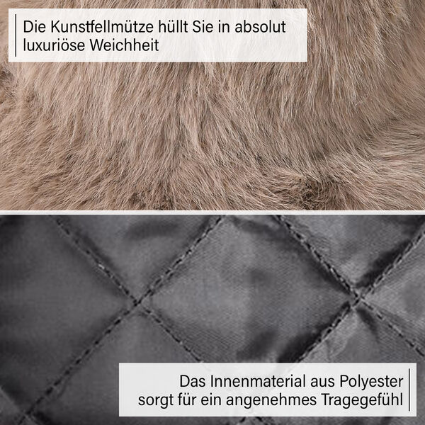 Hut aus Kunstfell, Grau image number 5