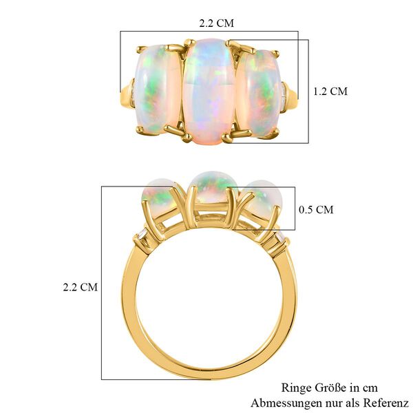 Nat&uuml;rlicher, &auml;thiopischer Welo Opal Ring, 925 Silber Gelbgold Vermeil (Gr&ouml;&szlig;e 20.00) ca. 3.72 ct image number 7