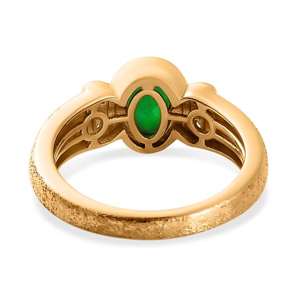 AA gr&uuml;ner, &auml;thiopischer Welo Opal und Zirkon-Ring - 0,79 ct. image number 6