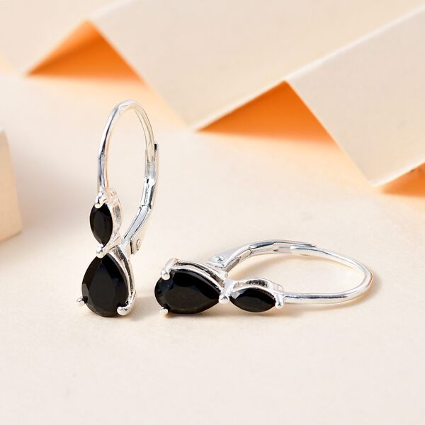 Schwarze Spinell Ohrringe, 925 Silber ca. 2,50 ct image number 2
