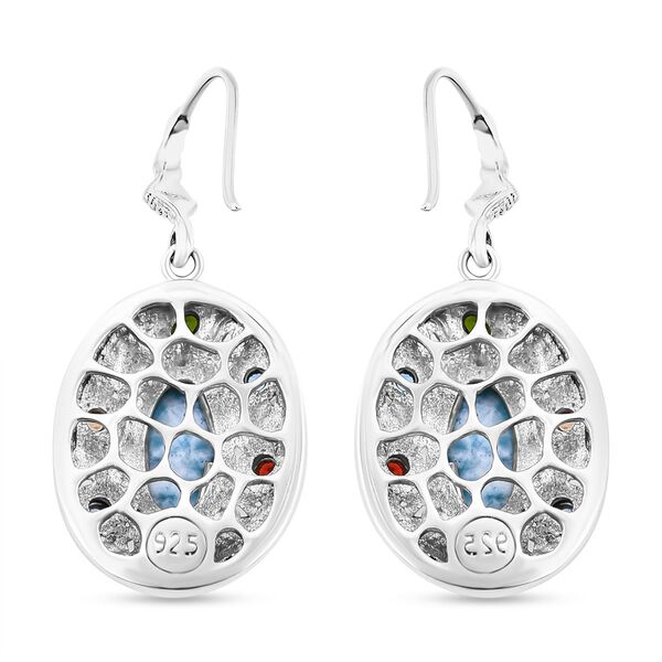 Larimar, Natürlicher Chromdiopsid Ohrringe 925 Silber ca. 10.62 ct image number 3