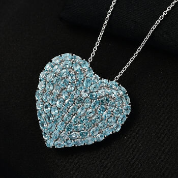 D'Joy blauer Zirkon Anh&auml;nger mit 45cm Kette - 21,37 ct.