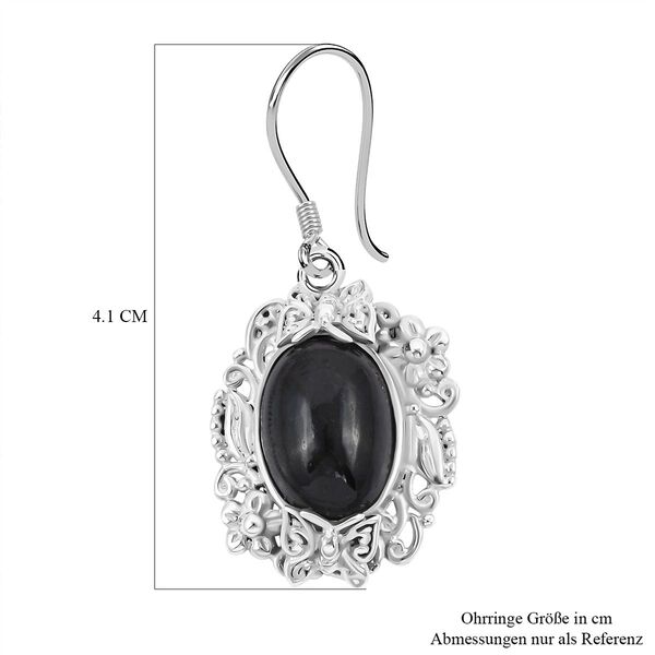 Royal Bali Kollektion - Schwarze Stern-Diopsid Ohrringe, 925 Silber ca. 16.90 ct image number 4