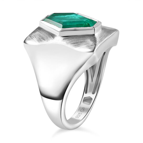 GP Art Déco Kollektion - Smaragd Triplett Quarz und Kanchanaburi blauer Saphir-Ring - 3,48 ct. image number 5