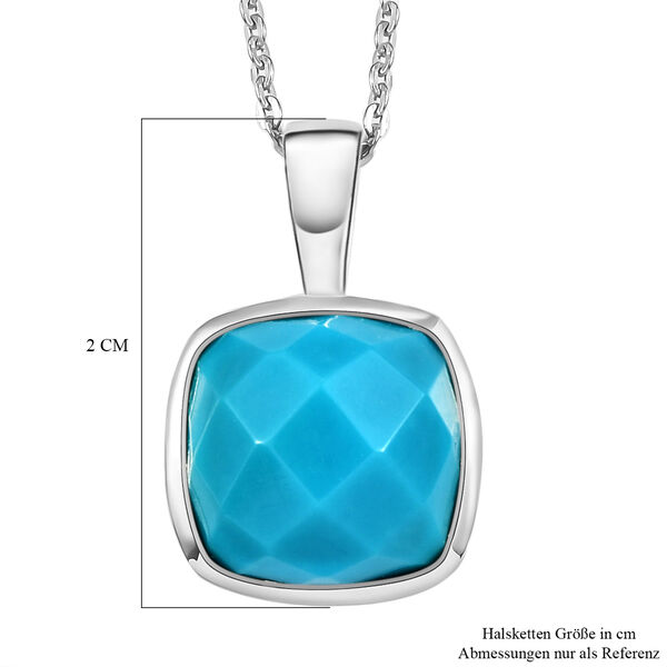 Amerikanischer, natürlicher Sleeping Beauty Türkis-Anhänger mit Kette, 925 Silber platiniert ca. 3.76 ct image number 6