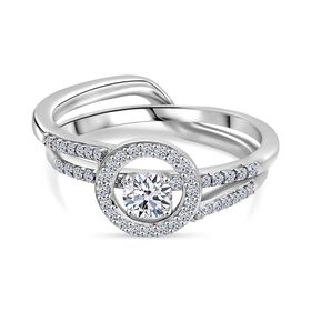Lab Grown Diamant SI Schmuckset 925 Silber rhodiniert (Größe 18) ca. 0,50 ct.