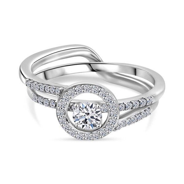 LUXURIANT SGL zertifizierte SI-GH Labor Diamant Ringe, 925 Silber rhodiniert - 0,50 ct.