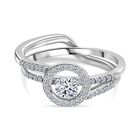 Lab Grown Diamant SI Schmuckset 925 Silber rhodiniert (Größe 18) ca. 0,50 ct.