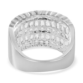 LUSTRO STELLA - Wei&szlig;er Zirkonia Ring, 925 Silber rhodiniert (Gr&ouml;&szlig;e 18.00) 5.71 ct