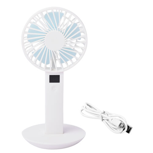 Tragbar und wiederaufladbar Mini Ventilator 5 Lüfterflügeln, Blau