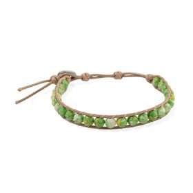 Grün-gelber Regenblumen-Yuhua-Quarzit Armband, flexibel, ca. 35.00 ct