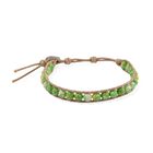 Grün-gelber Regenblumen-Yuhua-Quarzit Armband, flexibel, ca. 35.00 ct
