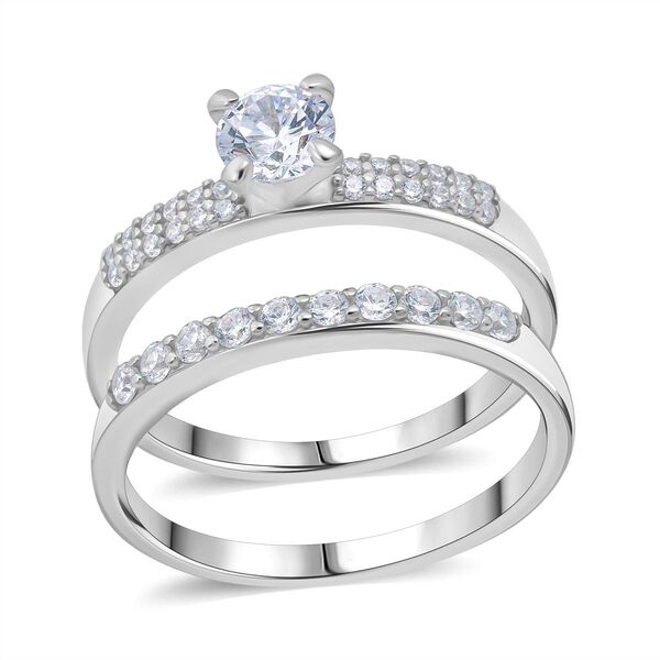 Lustro Stella wei&szlig;e Zirkonia Stacking-Ringe image number 3