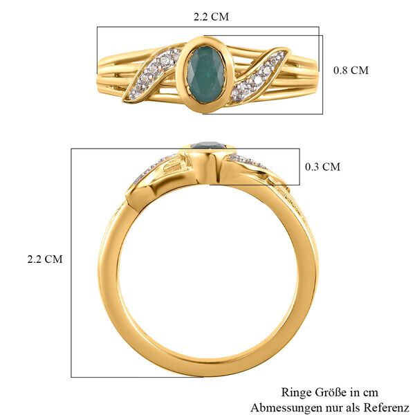 Grandidierit und wei&szlig;er Zirkon-Ring, 925 Silber vergoldet, ca. 0.53 ct image number 7