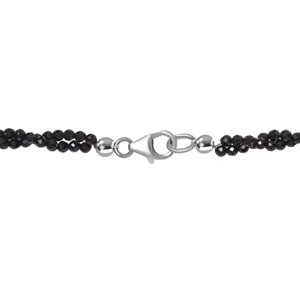 Labradorit und schwarze Spinell-Eulen-Halskette, 50 cm - 115 ct. image number 6