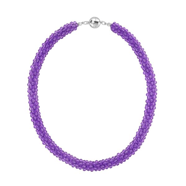 2er Set - Lila Kristall Halskette und Armband, flexibel image number 3