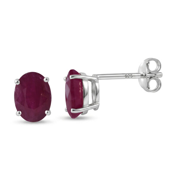 D'Joy AA Burmesischer Rubin Ohrringe 925 Silber Rhodiniert ca. 3,30 ct.