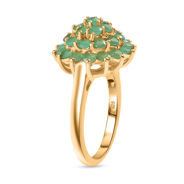 Socoto Smaragd Ring 925 Silber 750 Gelbgold Vermeil (Gr&ouml;&szlig;e 20.00) ca. 1,98 ct image number 4