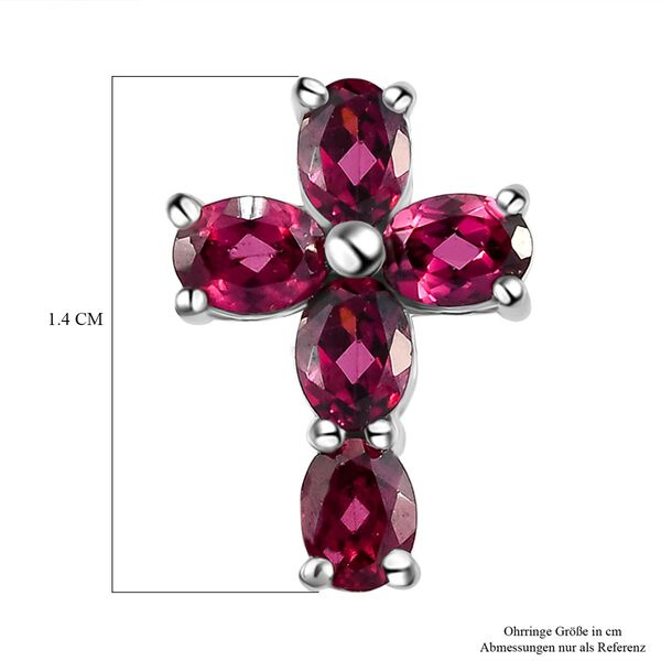 Rhodolith Granat-Ohrringe, 925 Silber platiniert ca. 2,47 ct image number 4