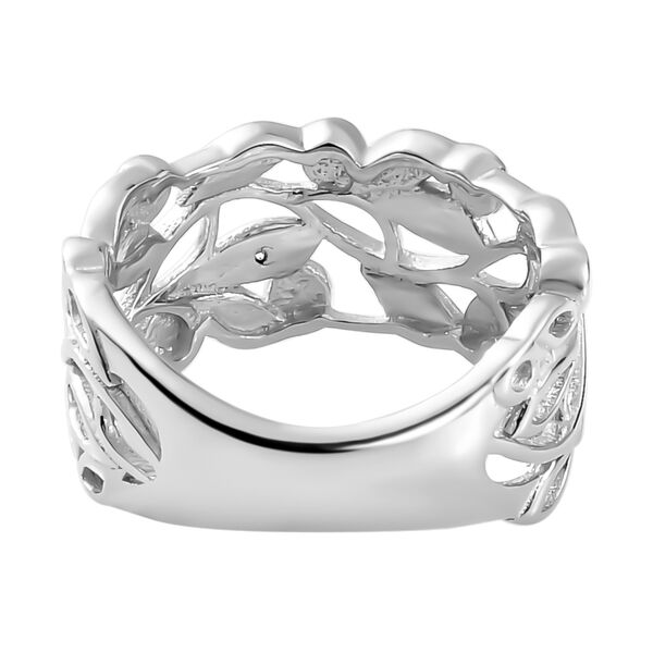 ALLORO platinierter Silberring mit Diamantakzenten image number 6