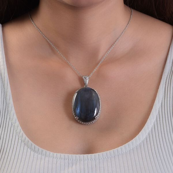 Labradorit Anh&auml;nger mit 50cm Kette - 73,23 ct. image number 3