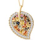 D'Joy Mehrfarbig Saphir, Blauer Saphir Schmuckset ca. 50 cm 925 Silber 750 Gelbgold Vermeil ca. 5,95 ct.