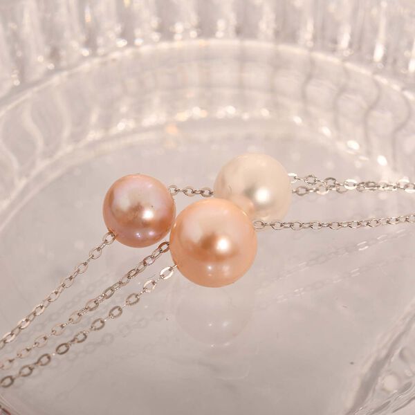 8-9mm Multi S&uuml;&szlig;wasserperle Halskette, 50 cm - 19 ct. image number 9