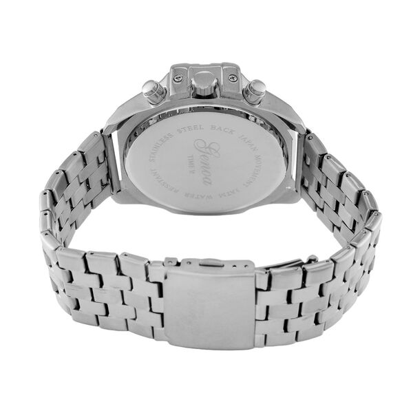 GENOA Japanisches Uhrwerk - Exklusive Uhr mit wei&szlig;em Zifferblatt, silberfarbenes Edelstahlband mit Dornschlie&szlig;e - Wei&szlig; image number 7