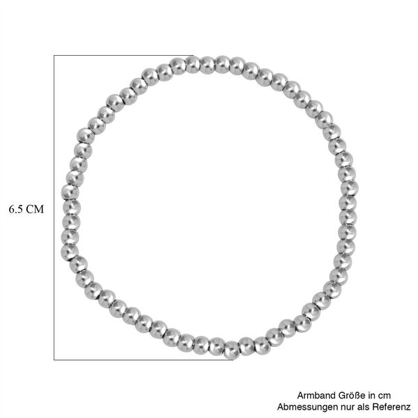 5er-Set – Kugel-Perlen-Armbänder in Silberton image number 9